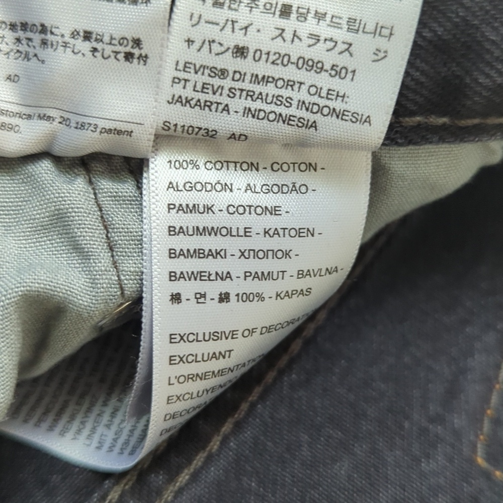 Levi's 501 Classic Distressed High Rise Cut Off Button Fly Jean Shorts Black 29 - Picture 5 of 13
